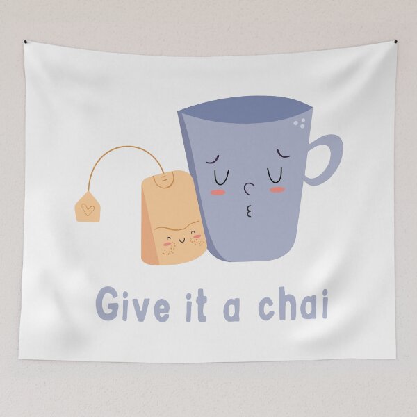 Item preview, Tea give it a chai pun design designed and sold by high5doodle.