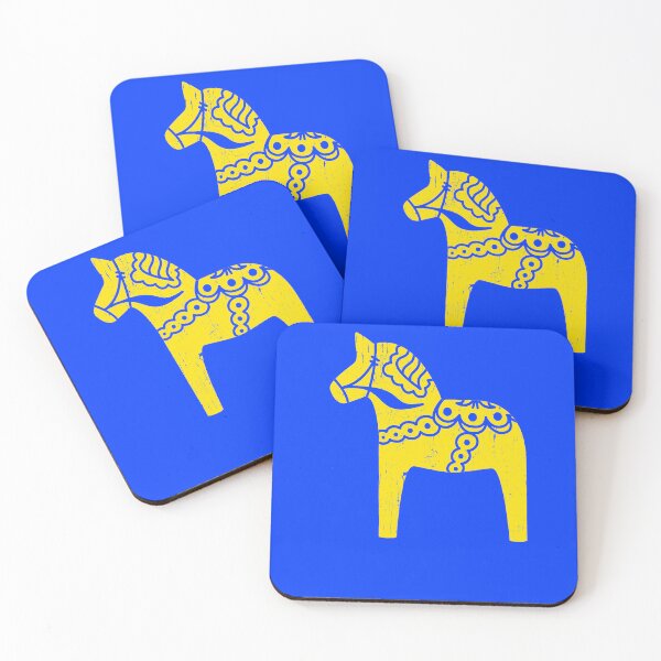 Item preview, Yellow Dala Horse Swedish Distressed Sweden Dalahost designed and sold by funnytshirtemp.