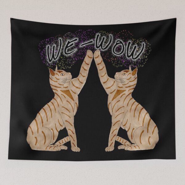 Item preview, We-Wow High fiving cats designed and sold by Nicole Kiefer.