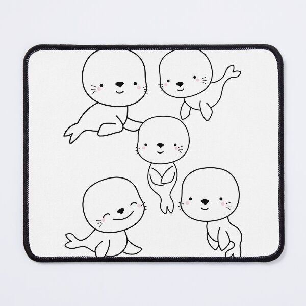 Item preview, Five Cute Seals Play While Talking - Beautiful Sea Creatures designed and sold by ShaStyle ArtFo.