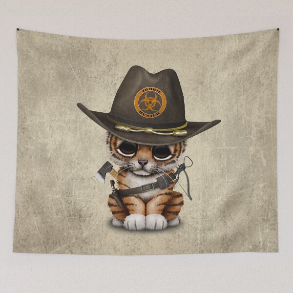 Item preview, Cute Tiger Cub Zombie Hunter designed and sold by JeffBartels.