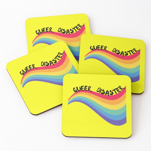 Item preview, Queer Disaster Curved Rainbow For Pride Month In Yellow designed and sold by LuckyKermit.