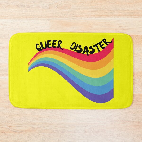 Item preview, Queer Disaster Curved Rainbow For Pride Month In Yellow designed and sold by LuckyKermit.
