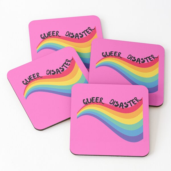 Item preview, Queer Disaster Curved Rainbow For Pride Month In Pink designed and sold by LuckyKermit.