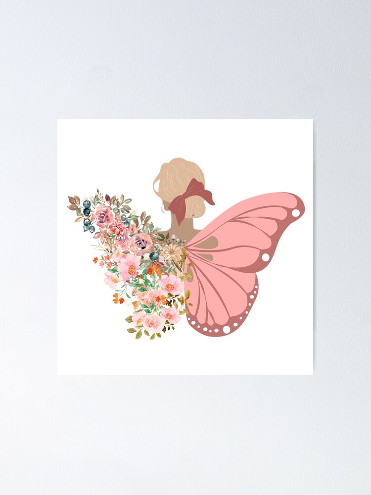 Póster for Sale con la obra «Mujer con alas de mariposa» de