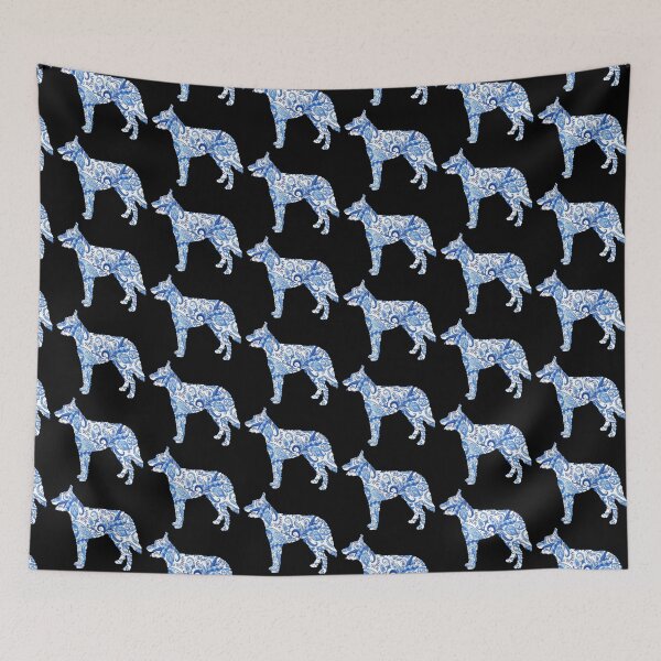 Artikelvorschau, Paisley Belgisches Laekenois in Blau entworfen und verkauft von ODINDISA.