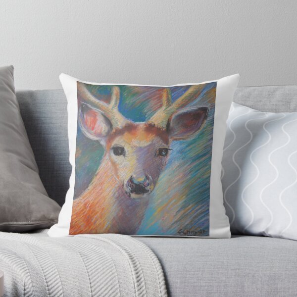 Deer Portrait Throw Pillow
