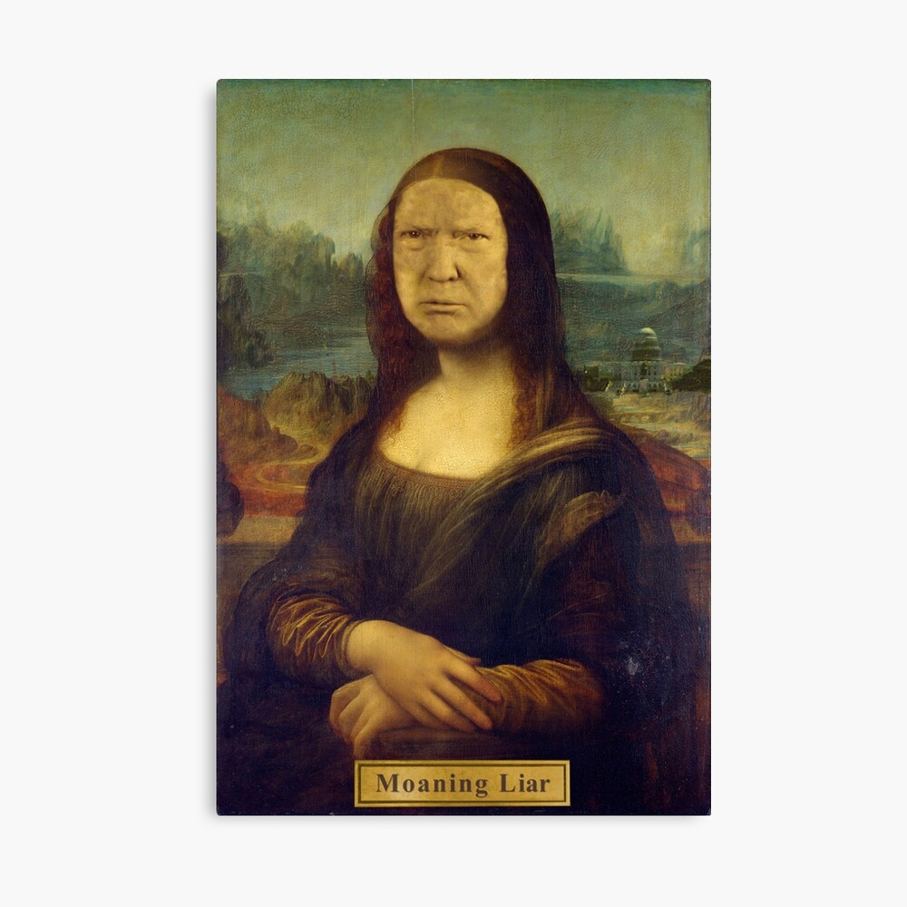 Moaning Liar: Donald Trump rendered as the Mona Lisa painting