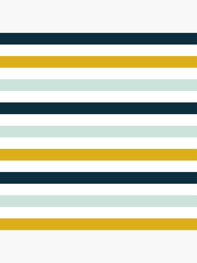 "Broad Stripes in Light and Dark Mustard Yellow, Grey, White, and Navy Blue" Sticker for Sale by