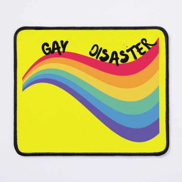 Item preview, Gay Disaster Curved Rainbow For Pride Month In Yellow designed and sold by LuckyKermit.