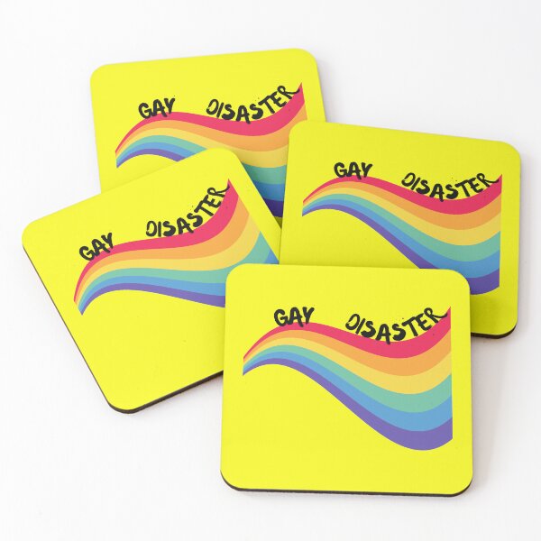 Item preview, Gay Disaster Curved Rainbow For Pride Month In Yellow designed and sold by LuckyKermit.