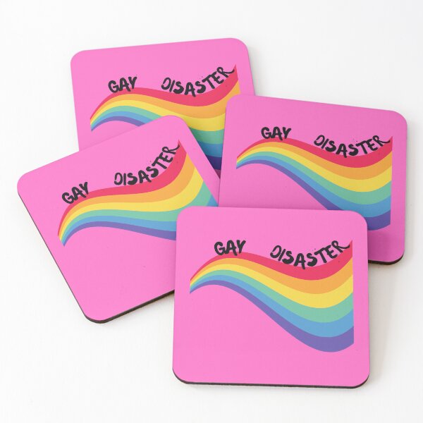 Item preview, Gay Disaster Curved Rainbow For Pride Month In Pink designed and sold by LuckyKermit.