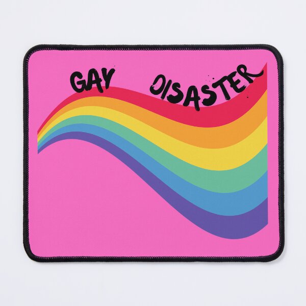 Item preview, Gay Disaster Curved Rainbow For Pride Month In Pink designed and sold by LuckyKermit.