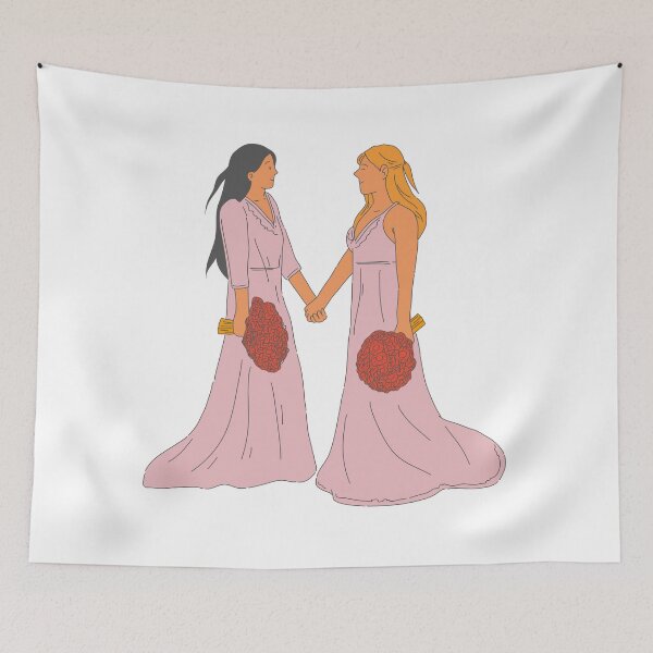 Item preview, Lesbian Couple Wedding Drawing Painting Art designed and sold by Regenbogenn.