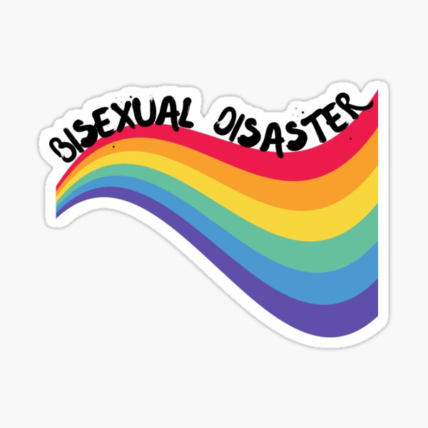 Bisexual Disaster Curved Rainbow For Pride Month Sticker For Sale By