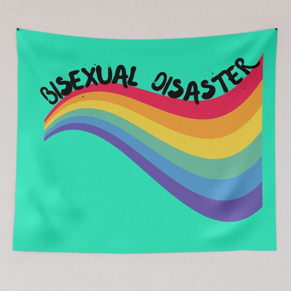 Item preview, Bisexual Disaster Curved Rainbow For Pride Month In Green designed and sold by LuckyKermit.