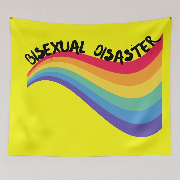 Item preview, Bisexual Disaster Curved Rainbow For Pride Month In Yellow designed and sold by LuckyKermit.