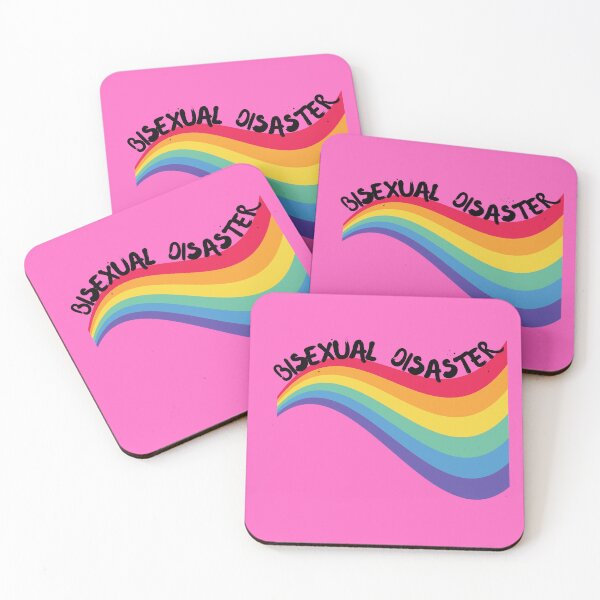 Item preview, Bisexual Disaster Curved Rainbow For Pride Month In Pink designed and sold by LuckyKermit.