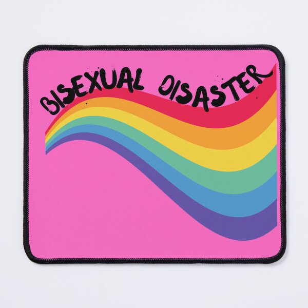 Item preview, Bisexual Disaster Curved Rainbow For Pride Month In Pink designed and sold by LuckyKermit.