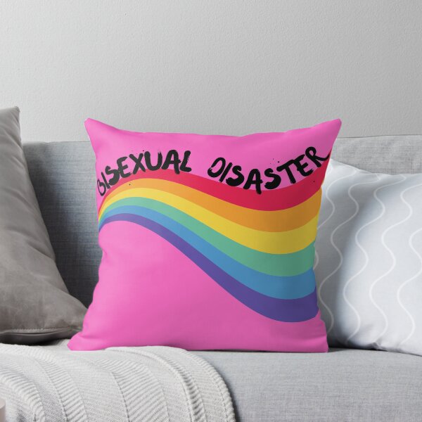 Item preview, Bisexual Disaster Curved Rainbow For Pride Month In Pink designed and sold by LuckyKermit.