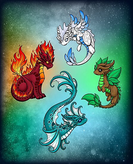 Four Elements Dragons Photographic Prints By Rebecca Golins Redbubble