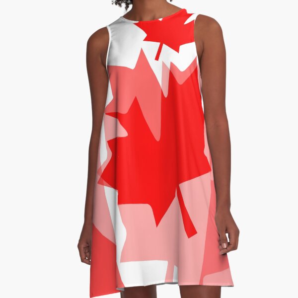 A Canadian Flag Wave A-Line Dress