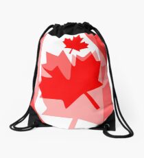 A Canadian Flag Wave Drawstring Bag