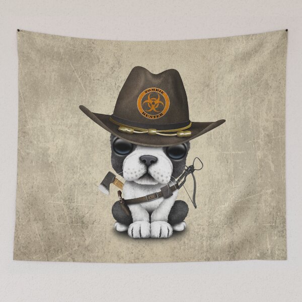 Item preview, Cute French Bulldog Puppy Zombie Hunter designed and sold by JeffBartels.