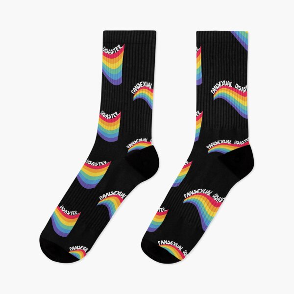 Artikelvorschau, Pansexual Disaster Curved Rainbow für Pride Month in Schwarz entworfen und verkauft von LuckyKermit.