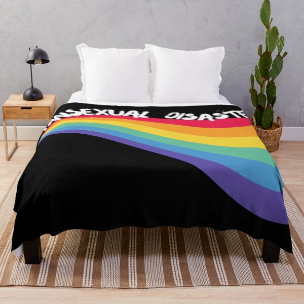 Item preview, Pansexual Disaster Curved Rainbow para el mes del orgullo en negro designed and sold by LuckyKermit.