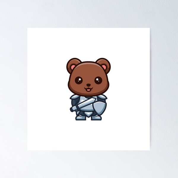 Item preview, Bear Knight Cute Creative Kawaii Cartoon designed and sold by GumregaStudio.