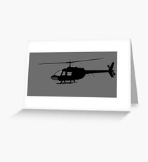 Urban Chopper Helicopter Silhouette Greeting Card