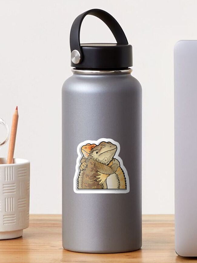 Thumbnail 1 of 3, Sticker, Hugging Bearded Dragons designed and sold by Taterbunny.