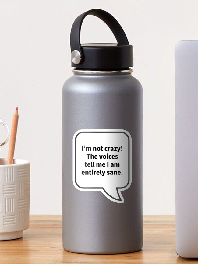 I'm Not Crazy Sticker funny water bottle sticker, laptop, sarcastic qu