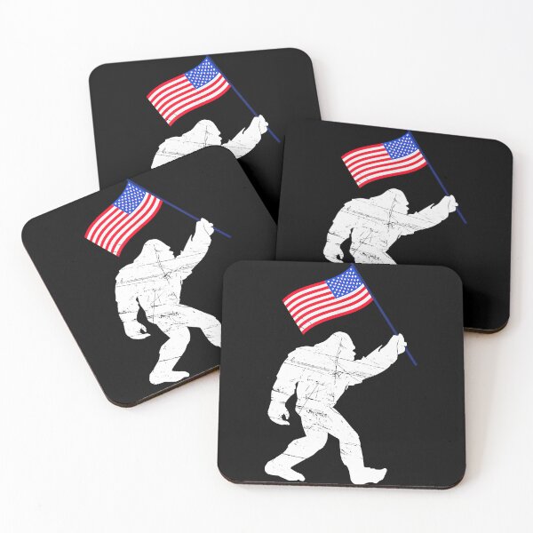Item preview, Bigfoot With American Flag Funny 4th Of July designed and sold by ImkeAhrens.
