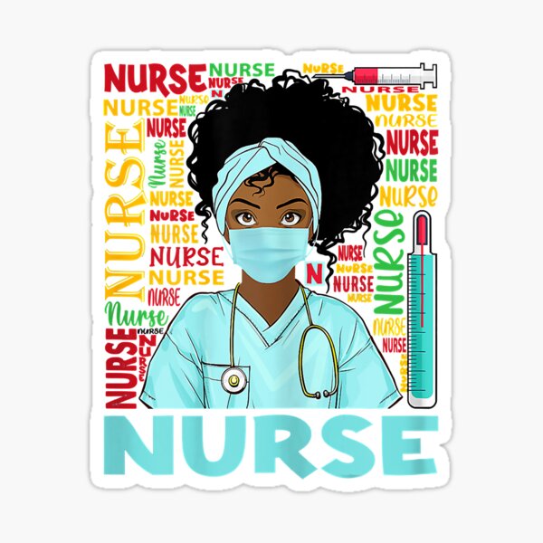 "Black Nurse Costume Black History Month" Sticker for Sale by