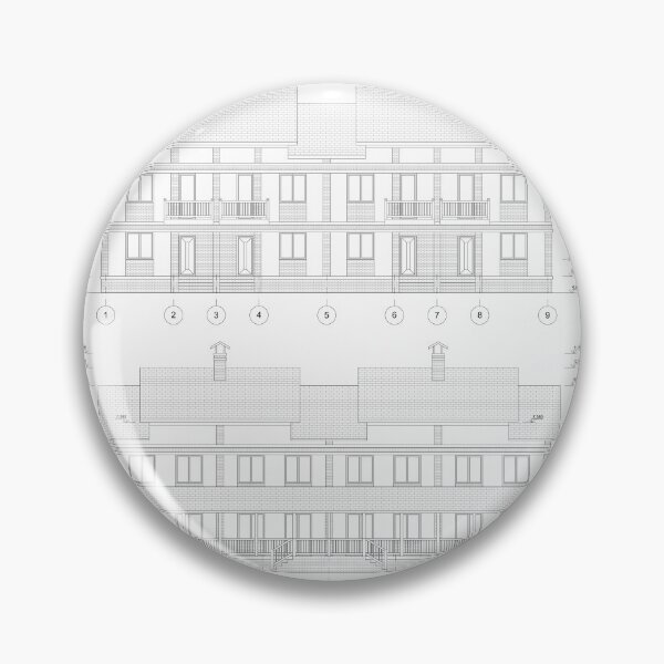 Item preview, Townhouse building detailed architectural technical drawing, vector blueprint designed and sold by Familyshmot.