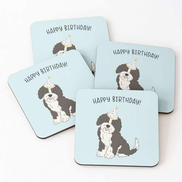 Item preview, Sheepadoodle Sheeppoo Doodle Dog Happy Birthday designed and sold by thepawster.