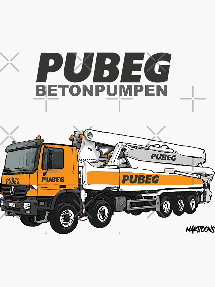 "PUBEG Betonpumpen" Sticker for Sale by Makitoons Redbubble