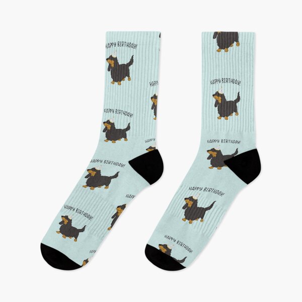 Item preview, Long Haired Black and Tan Dachshund Doxie Weenie Wiener Dog Happy Birthday designed and sold by thepawster.
