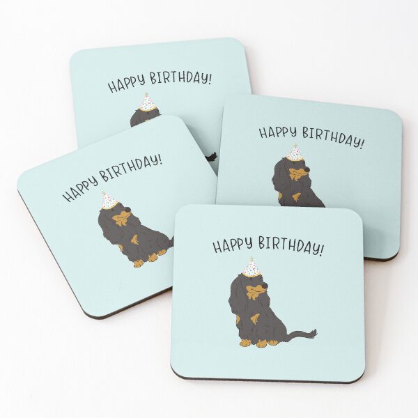 Item preview, Long Haired Black and Tan Dachshund Doxie Weenie Wiener Dog Happy Birthday designed and sold by thepawster.