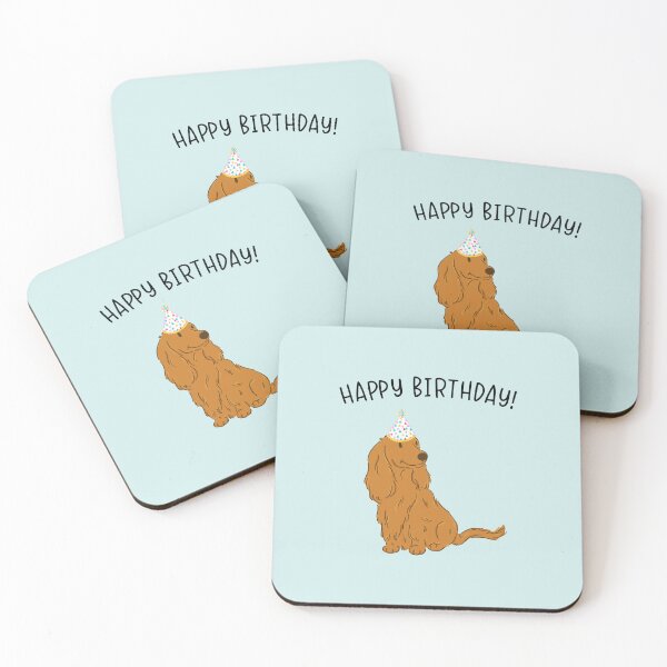 Item preview, Long Haired Red Dachshund Doxie Weenie Wiener Dog Happy Birthday designed and sold by thepawster.