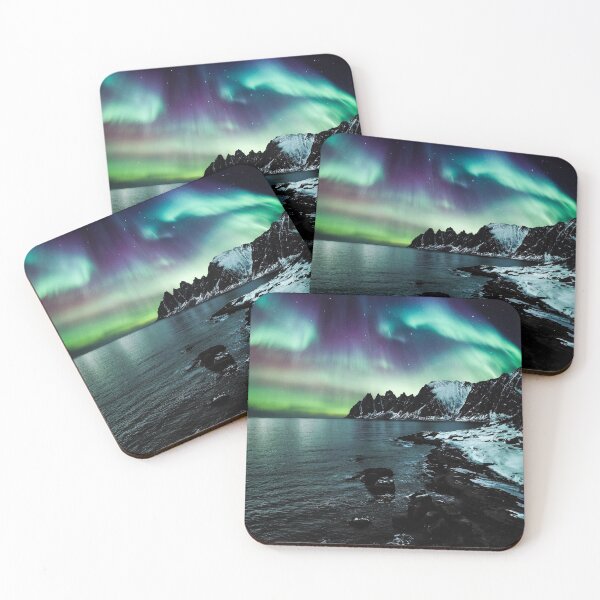 Item preview, Aurora Borealis-Northern Lights over Lenvik (Tromso, Norway) designed and sold by MadLeader.
