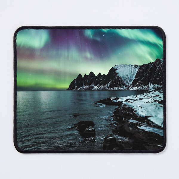 Item preview, Aurora Borealis-Northern Lights over Lenvik (Tromso, Norway) designed and sold by MadLeader.