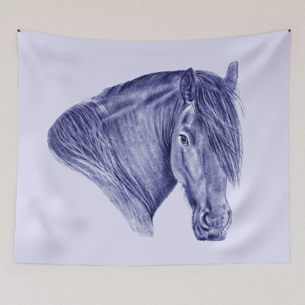 Item preview, Portrait of a Friesian - blue colorized version designed and sold by SylvieG18.