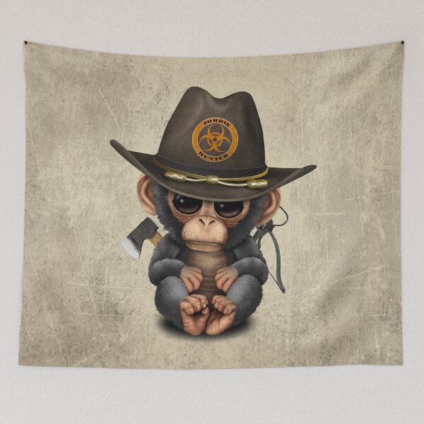 Item preview, Baby Chimp Zombie Hunter designed and sold by JeffBartels.