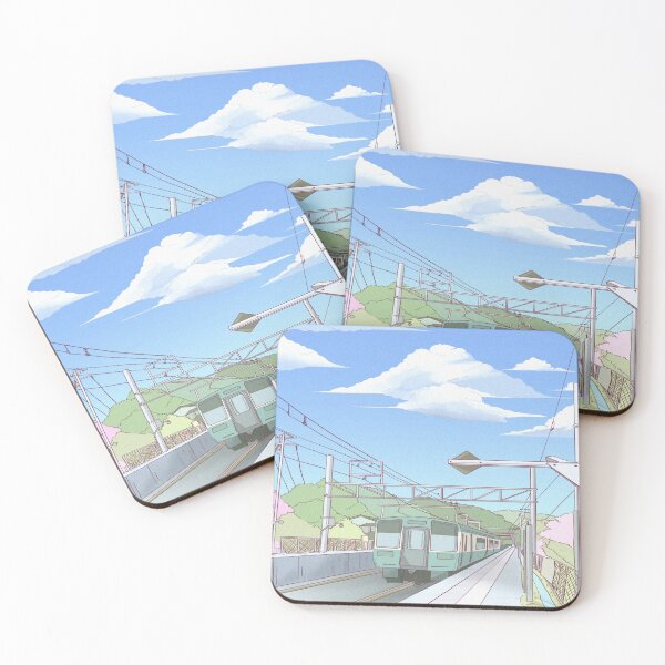 Item preview, Train Station Anime Background designed and sold by PotluckPrints.