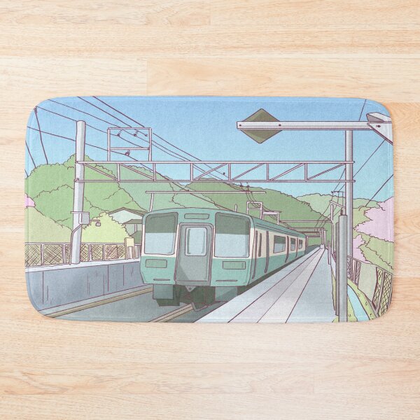 Item preview, Train Station Anime Background designed and sold by PotluckPrints.