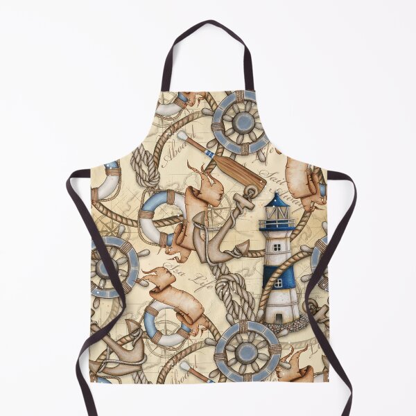Item preview, Nautical Theme Seamless Pattern designed and sold by CreativeMagi.