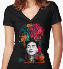 Frida Kahlo Women's Fitted V-Neck T-Shirt